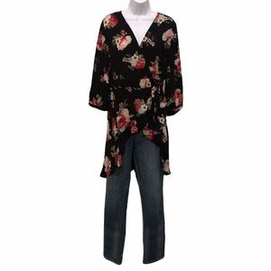 SOLD-Torrid Floral Georgette High-low Tunic Top